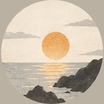 Golden Hour: a low sun over the sea